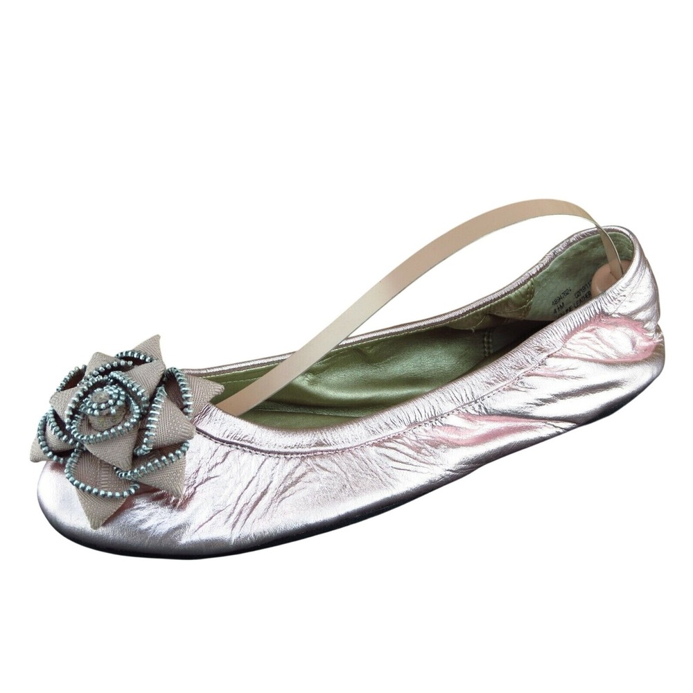 Nordstrom Sz 4.5 M Pink Round‎ Toe Ballet Leather 48947624
